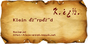 Klein Árpád névjegykártya
