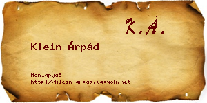 Klein Árpád névjegykártya